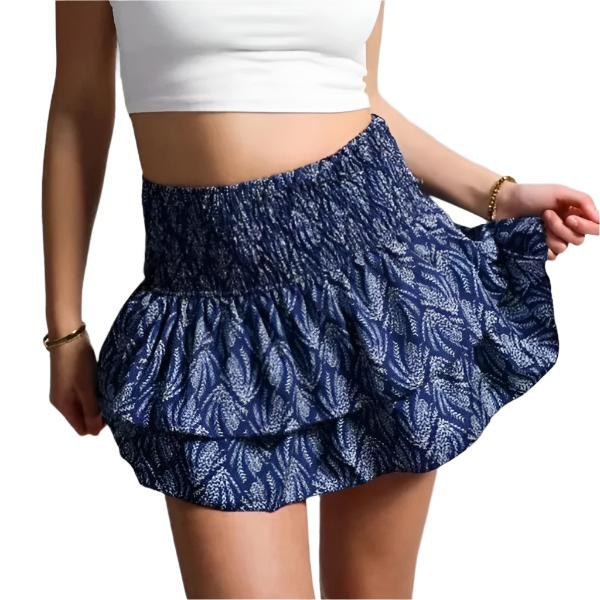 Casual Print Mini Skirts for Women 2024 Summer Fashion Women'S High Waist Ruffle Short Skirts Female Y2K Pleated Skirts