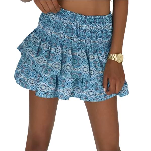 Casual Print Mini Skirts for Women 2024 Summer Fashion Women'S High Waist Ruffle Short Skirts Female Y2K Pleated Skirts