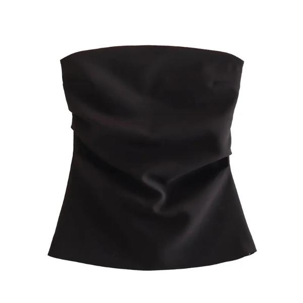 off Shoulder Crop Top Woman Ruched Backless Tube Top Women Summer Corset Top Female Sexy Tanks Camis Tops for Women 2024