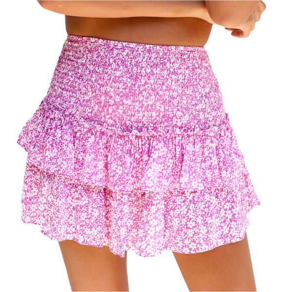 Casual Print Mini Skirts for Women 2024 Summer Fashion Women'S High Waist Ruffle Short Skirts Female Y2K Pleated Skirts