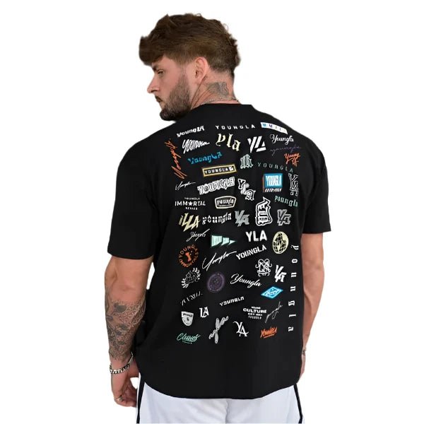 Men's Extra Large Cotton Round Neck T-Shirt for Sports and Fitness - 240G Short Sleeve Jogger and Camping Wear