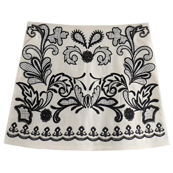 Women'S Skirt Summer 2024 Mini Embroidered Skirts Linen Blended High Waist Aesthetic Skirts New in Skirt Elegant Lady Skirt