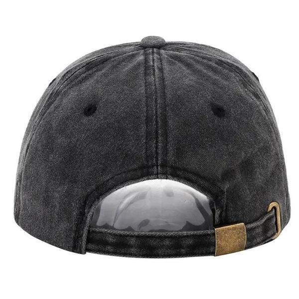 2024 Vintage Washed Black Baseball Cap for Men and Women - Unisex Snapback Hat for Bad Hair Days