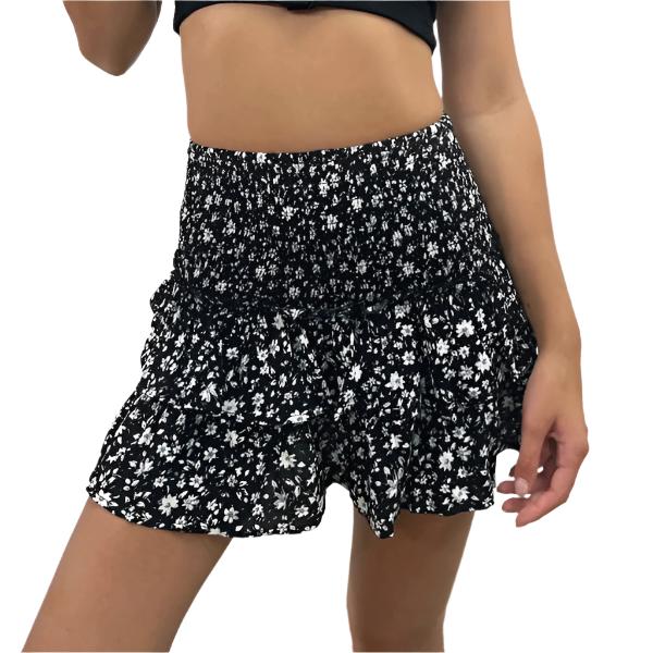 Casual Print Mini Skirts for Women 2024 Summer Fashion Women'S High Waist Ruffle Short Skirts Female Y2K Pleated Skirts